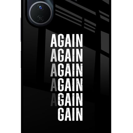 Again Again Gain Vivo Y16 Glass Case Back Cover by Casekaro