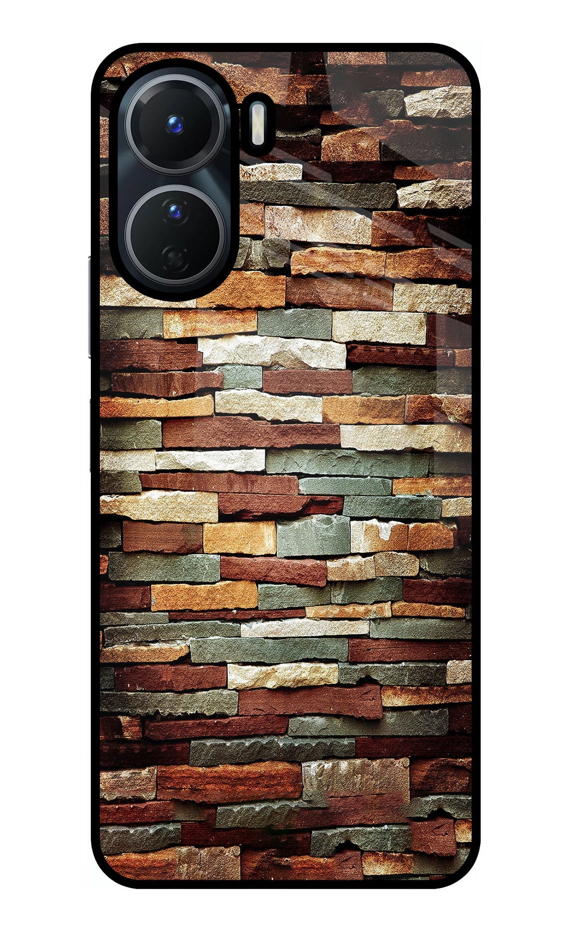 Bricks Pattern Vivo Y16 Glass Case