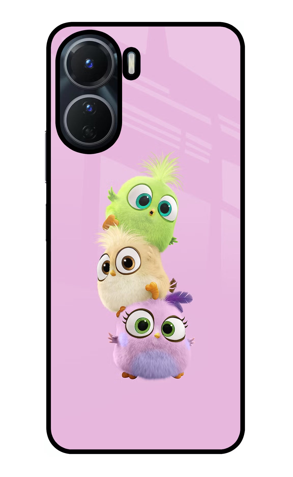 Cute Little Birds Vivo Y16 Glass Case Back Cover by Casekaro