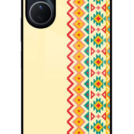 Ethnic Seamless Vivo Y16 Glass Case Back Cover by Casekaro