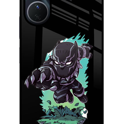 Black Panther Vivo Y16 Glass Case Back Cover by Casekaro