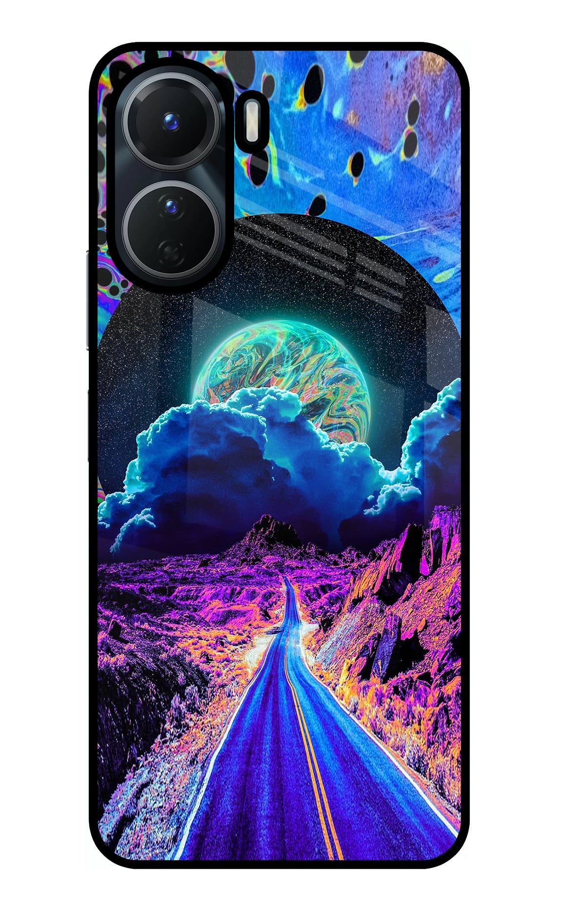 Psychedelic Painting Vivo Y16 Glass Case