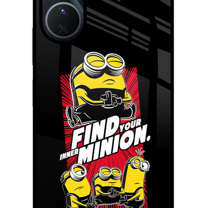 Find your inner Minion Vivo Y16 Glass Case Back Cover by Casekaro