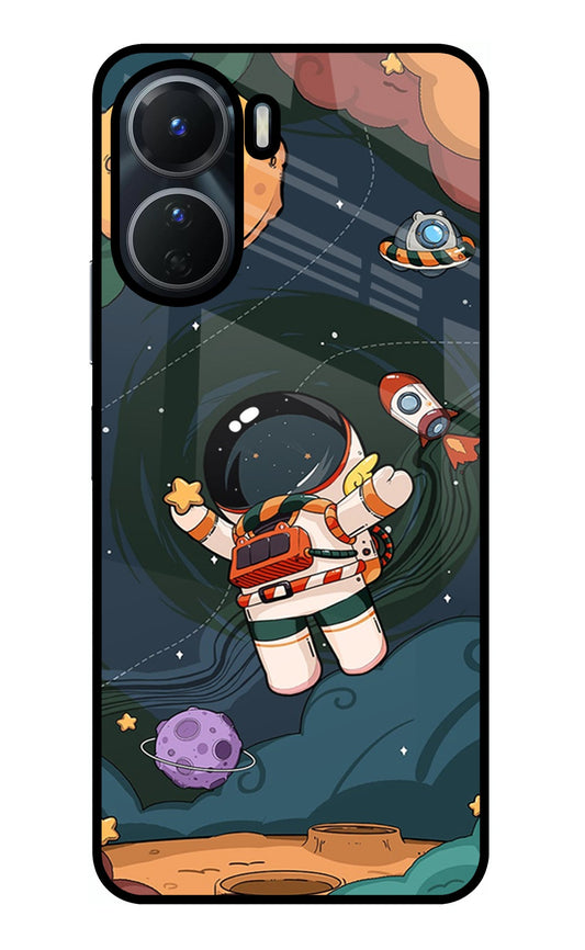 Cartoon Astronaut Vivo Y16 Glass Case