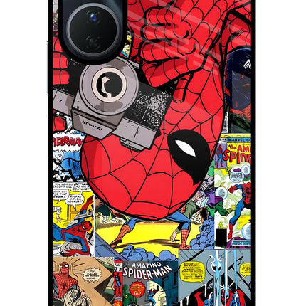 Spider Man Vivo Y16 Glass Case Back Cover by Casekaro