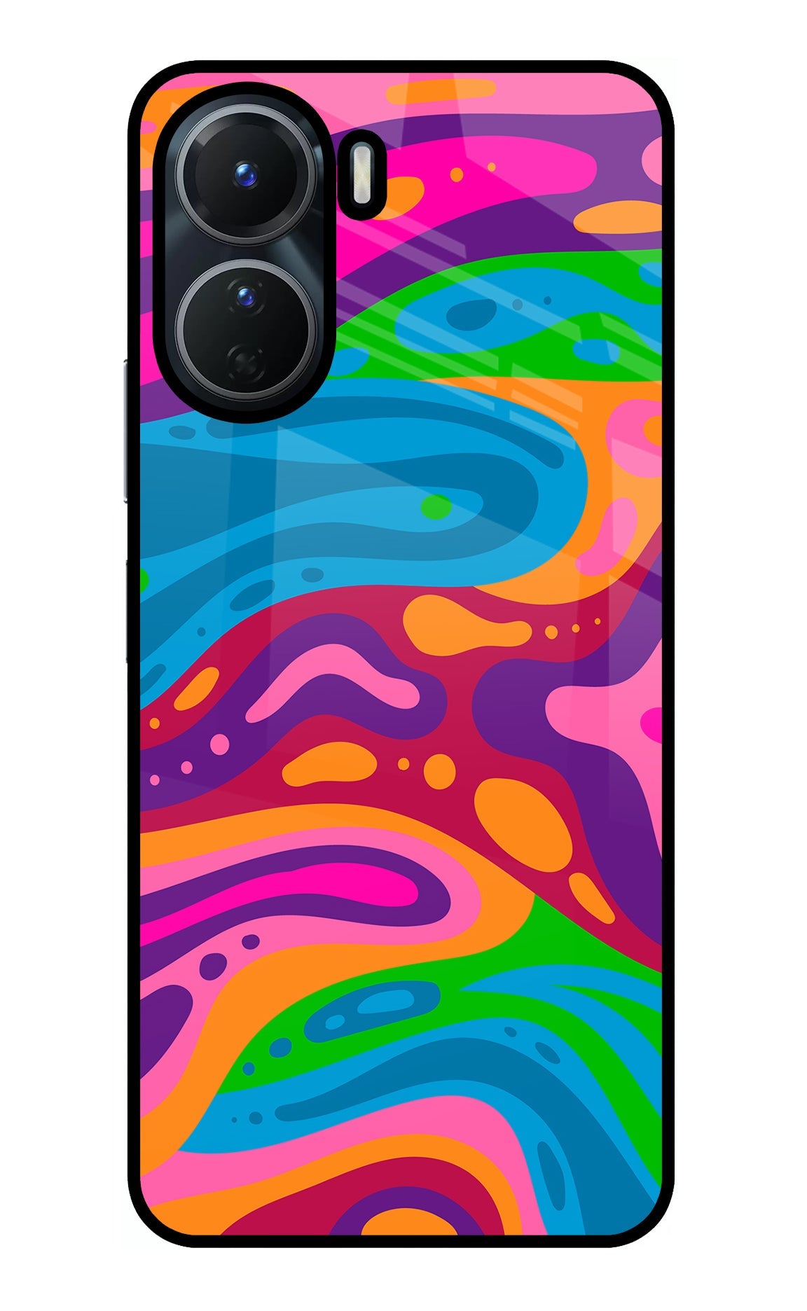 Trippy Pattern Vivo Y16 Glass Case