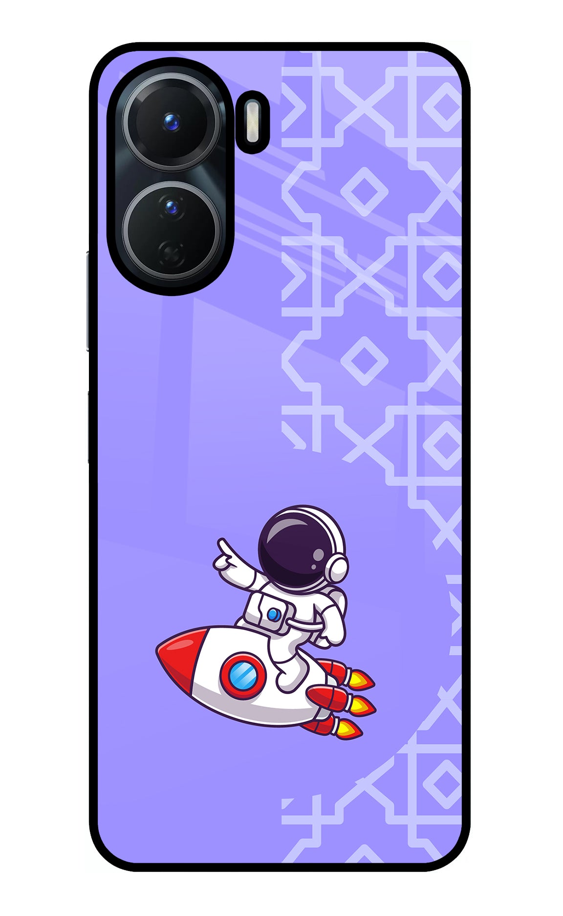 Cute Astronaut Vivo Y16 Glass Case