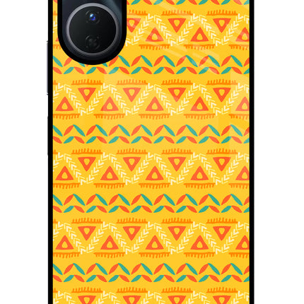 Tribal Pattern Vivo Y16 Glass Case Back Cover by Casekaro