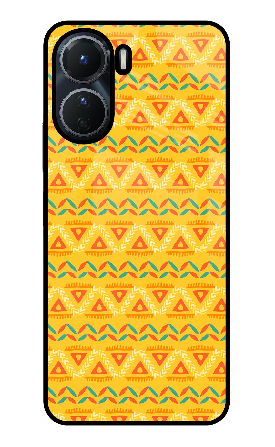 Tribal Pattern Vivo Y16 Glass Case Back Cover by Casekaro