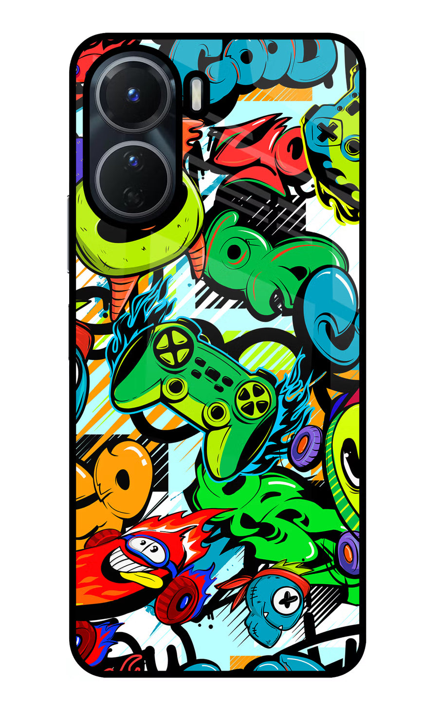 Game Doodle Vivo Y16 Back Cover, Glass case