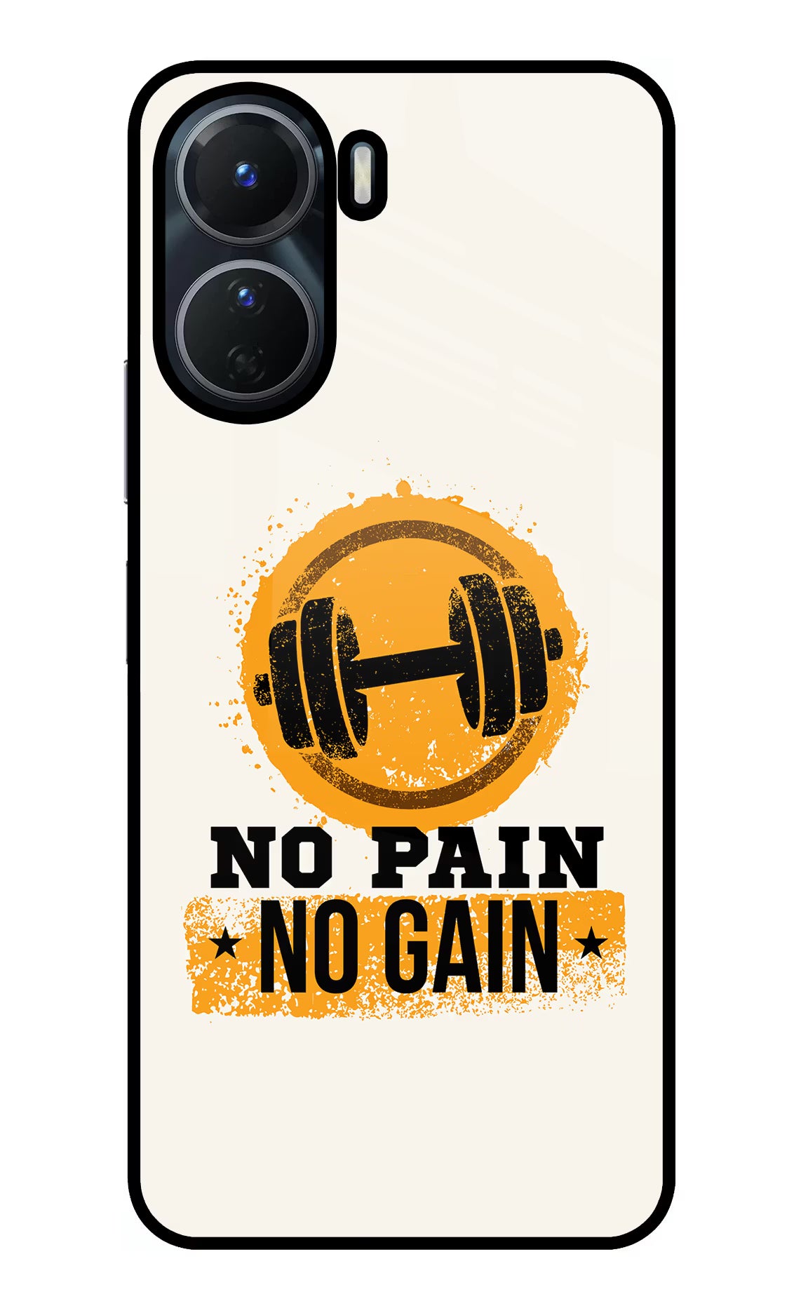 No Pain No Gain Vivo Y16 Glass Case Back Cover by Casekaro