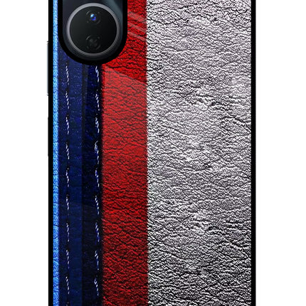 BMW Stripes Vivo Y16 Glass Case Back Cover by Casekaro