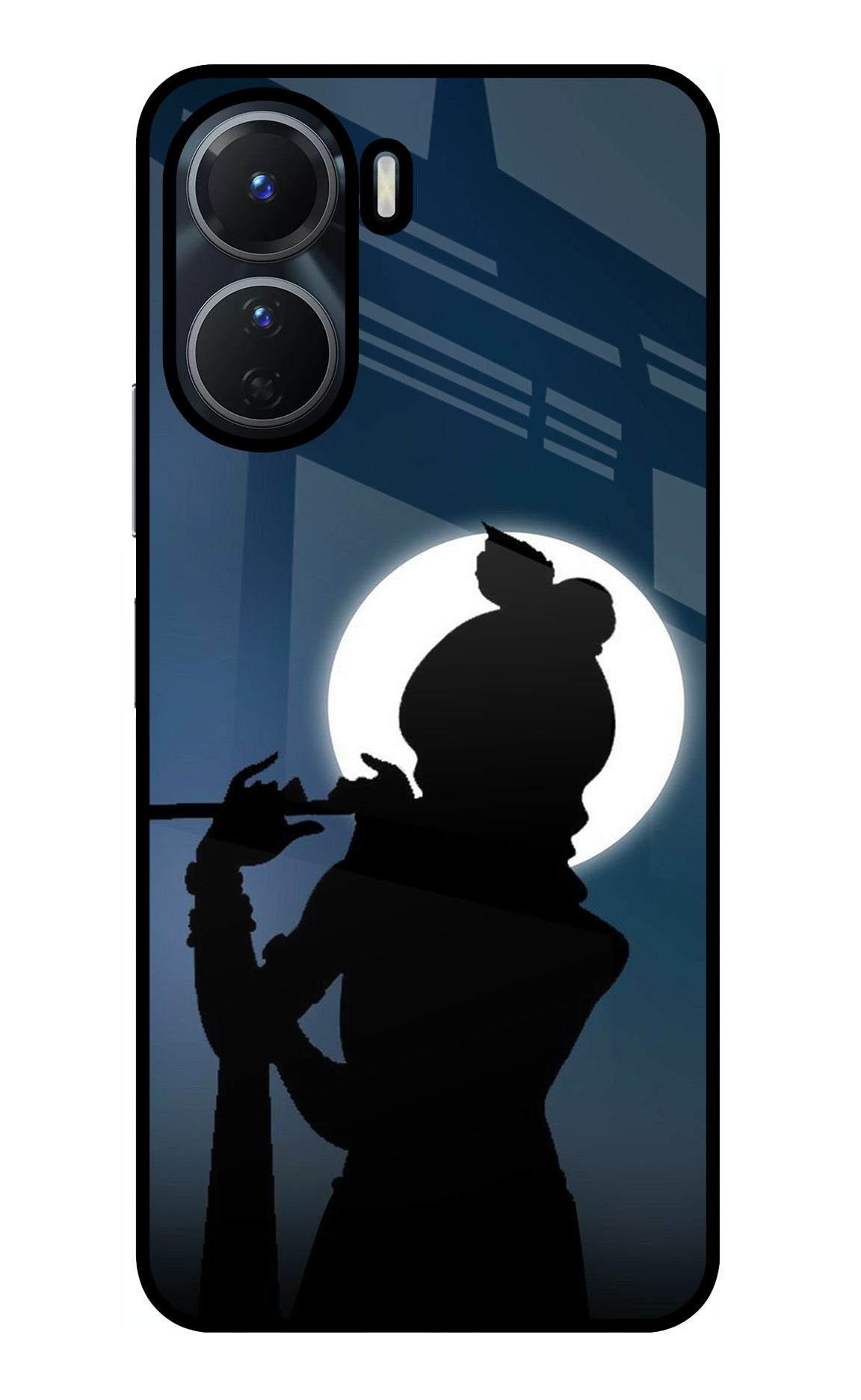 Shri Krishna Silhouette Vivo Y16 Glass Case