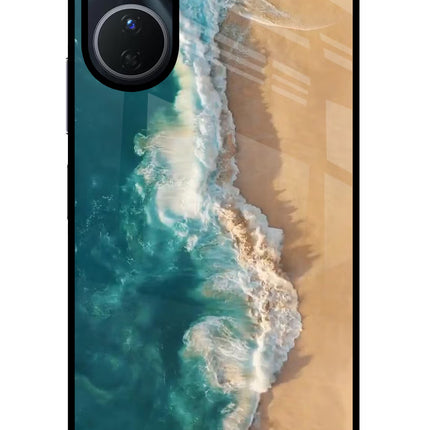 Ocean Beach Vivo Y16 Glass Case Back Cover by Casekaro