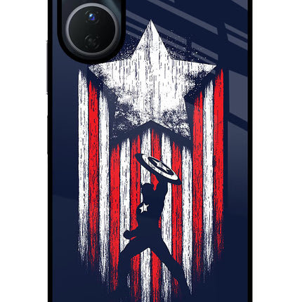 Captain America Marvel Art Vivo Y16 Glass Case Back Cover by Casekaro