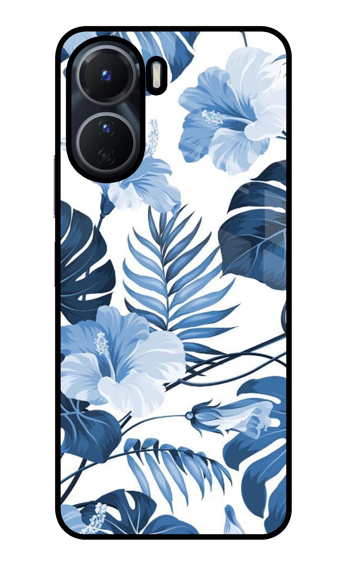 Fabric Art Vivo Y16 Glass Case Back Cover by Casekaro