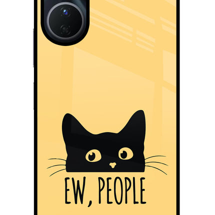 Ew People Catitude Vivo Y16 Glass Case Back Cover by Casekaro