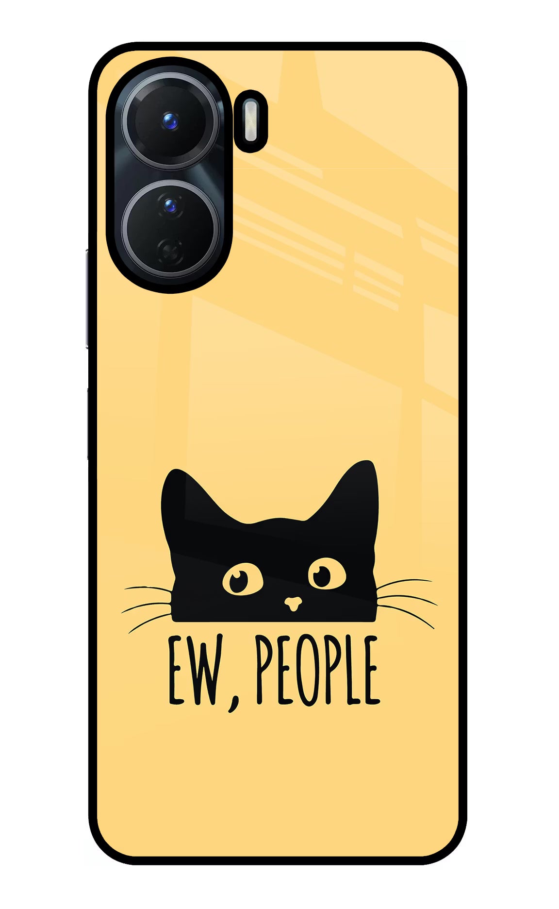 Ew People Catitude Vivo Y16 Glass Case Back Cover by Casekaro