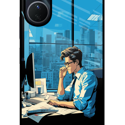 Focused Hustler (AI Generated) Vivo Y16 Glass Case Back Cover by Casekaro