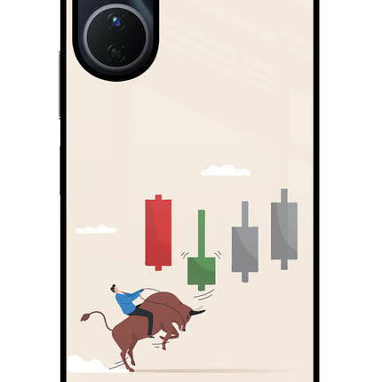 Bull Trading Momentum Vivo Y16 Glass Case Back Cover by Casekaro