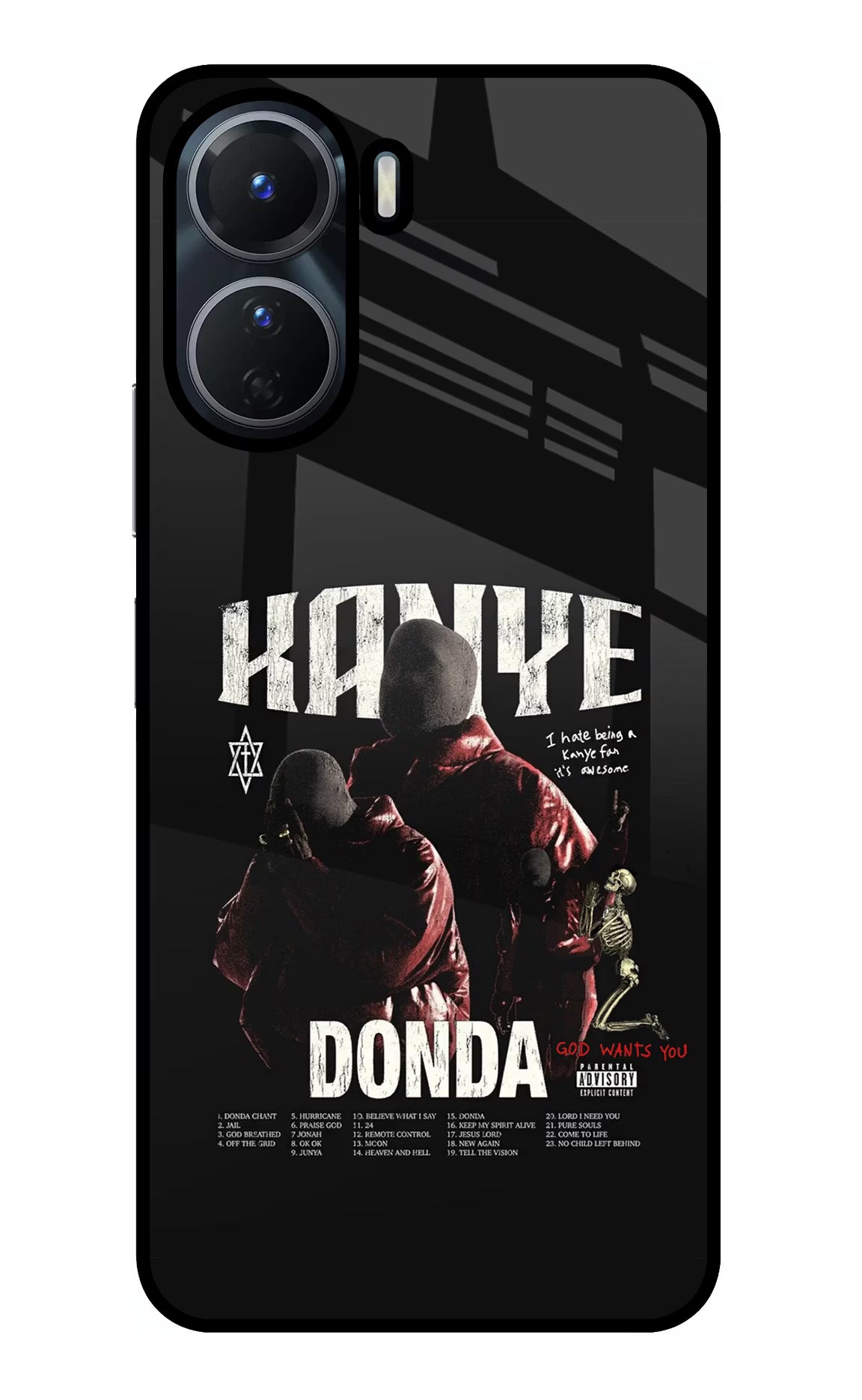 Donda Kanye West Vivo Y16 Glass Case Back Cover by Casekaro