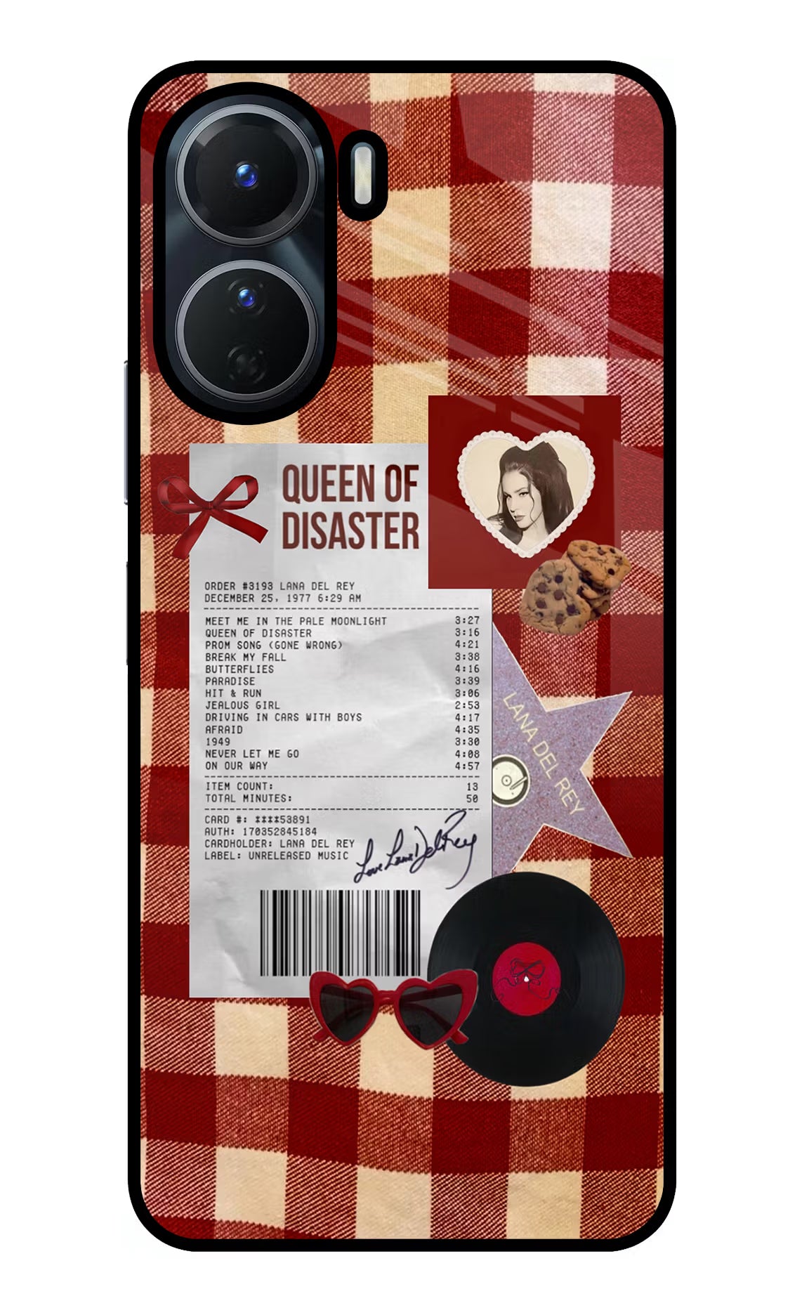 Queen of Disaster Vivo Y16 Glass Case Back Cover by Casekaro
