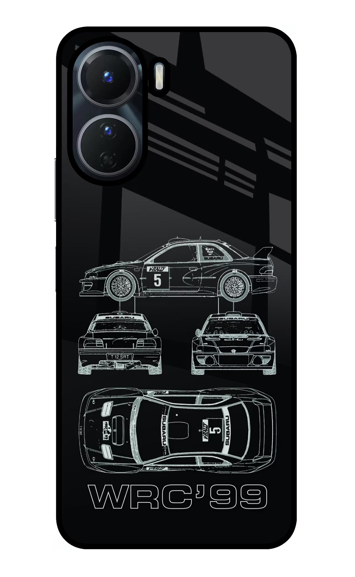 WRC'99 Vivo Y16 Glass Case Back Cover by Casekaro