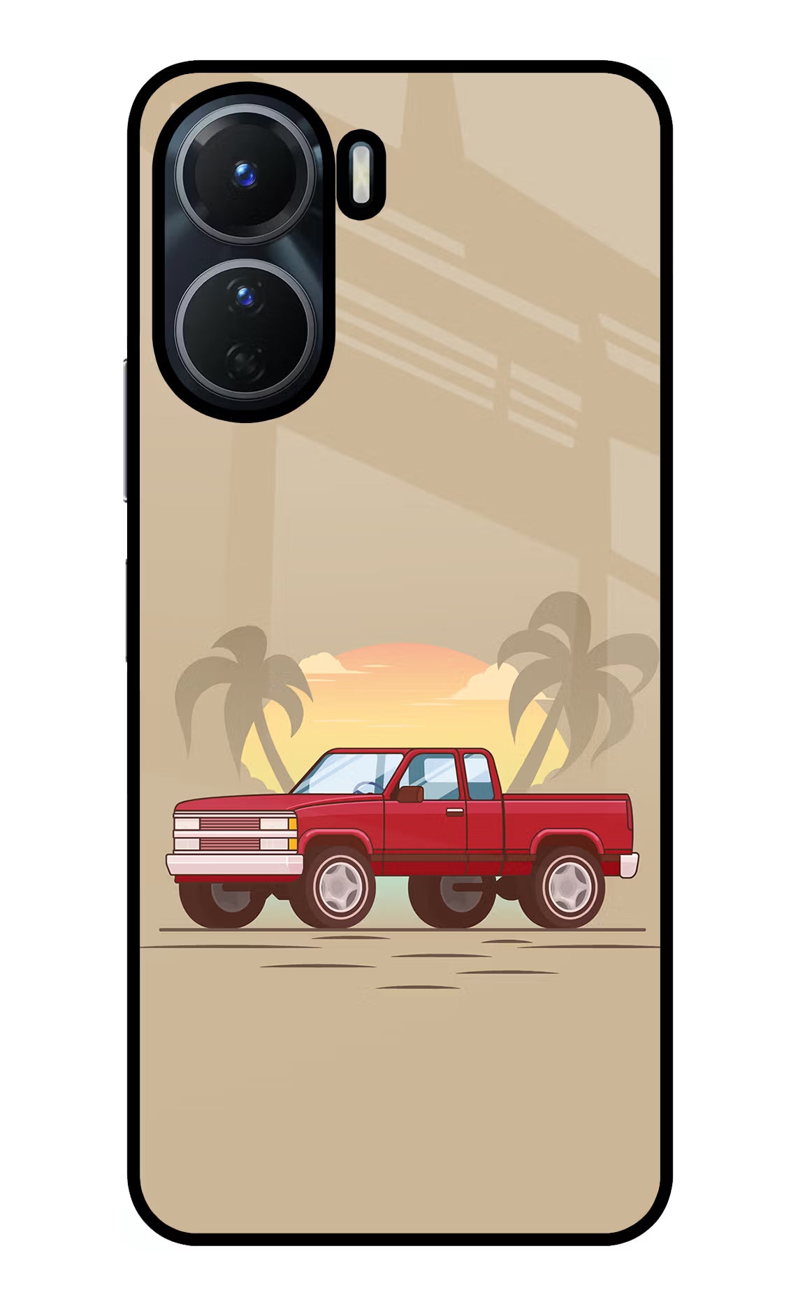 Desert Classic Drive Vivo Y16 Glass Case Back Cover by Casekaro