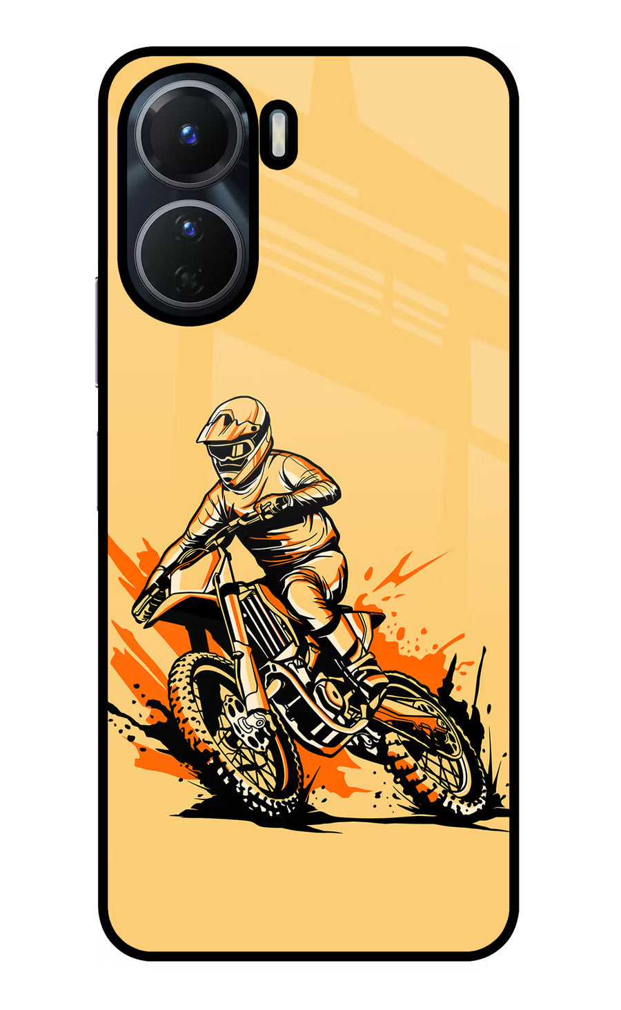 Off-Road Fury Vivo Y16 Back Cover, Glass case