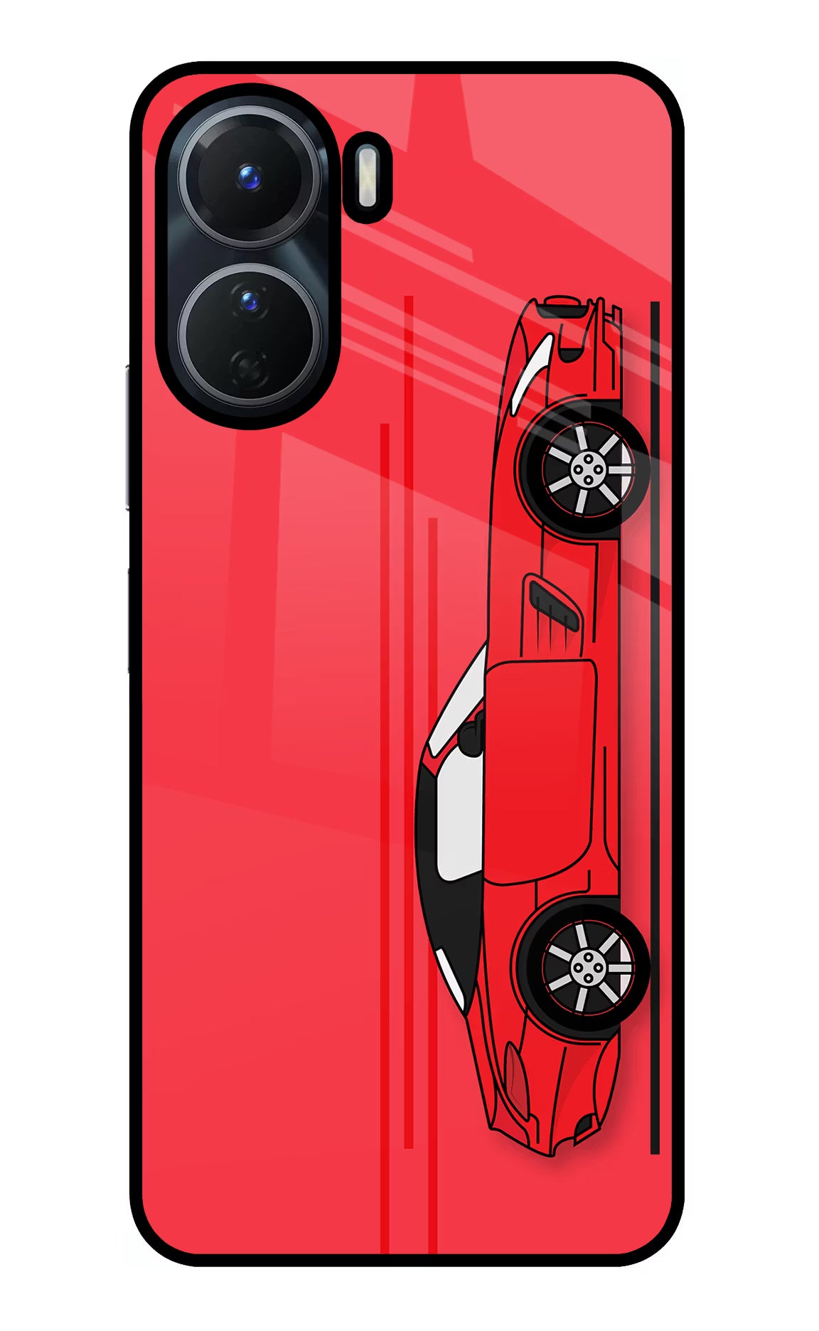 Red Velocity Vivo Y16 Glass Case Back Cover by Casekaro