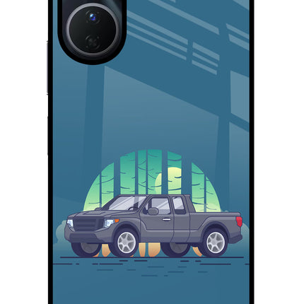 Retro Garage Vibe Vivo Y16 Glass Case Back Cover by Casekaro