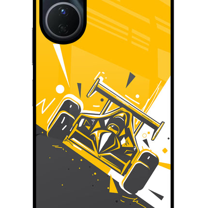 Track King Vivo Y16 Glass Case Back Cover by Casekaro
