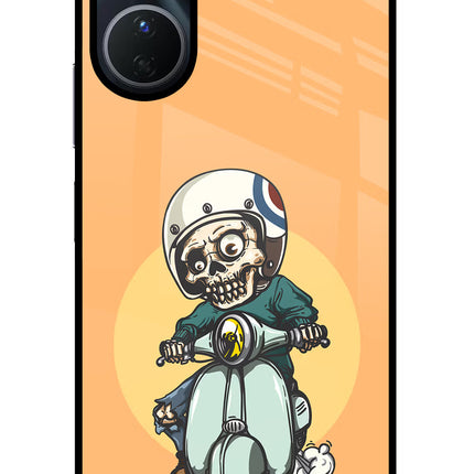 Undead Biker Vivo Y16 Glass Case Back Cover by Casekaro