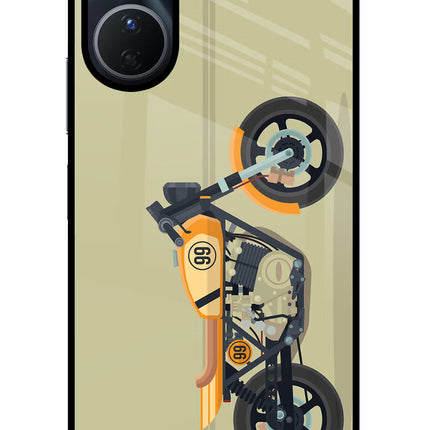 Vertical Speedster Vivo Y16 Glass Case Back Cover by Casekaro