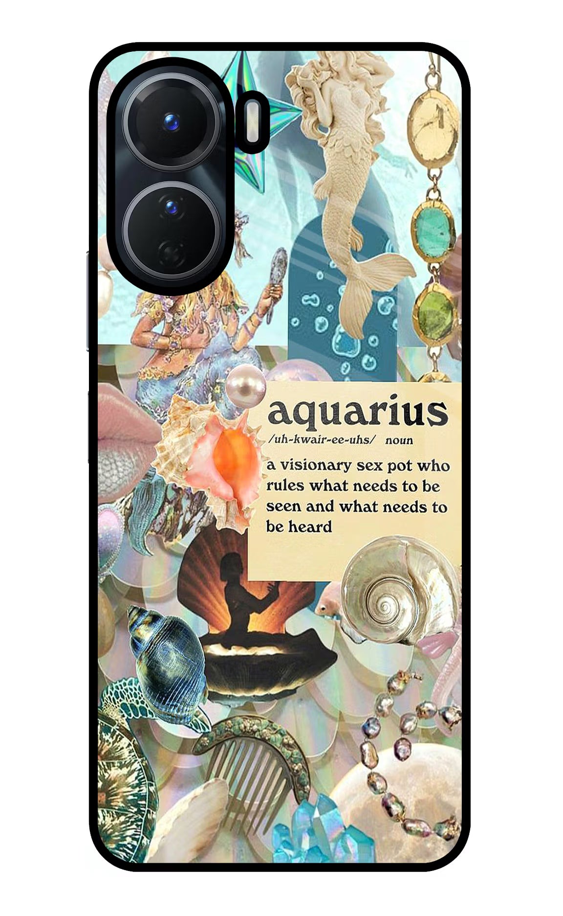 Aquarius Zodiac Vivo Y16 Glass Case