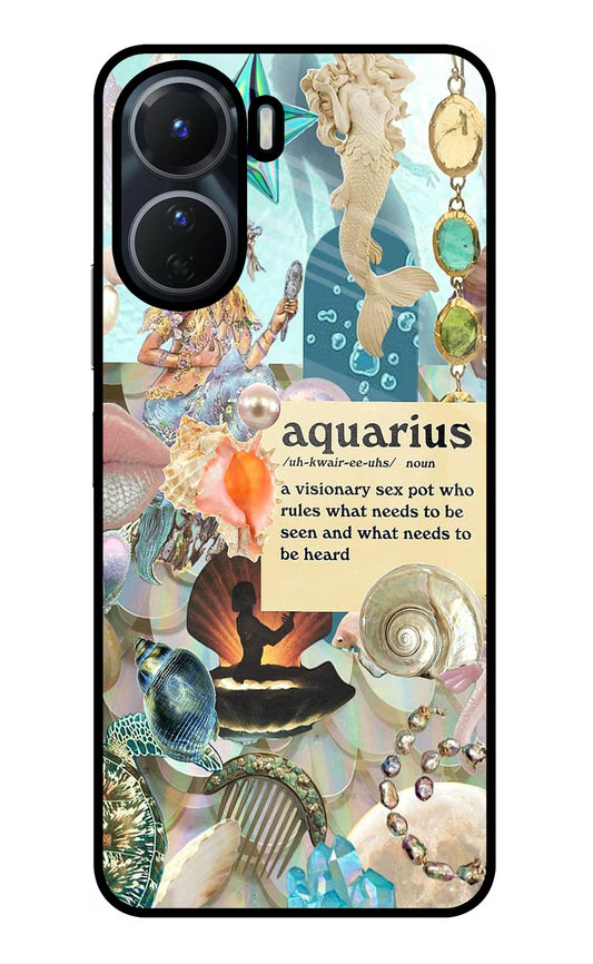 Aquarius Zodiac Vivo Y16 Glass Case