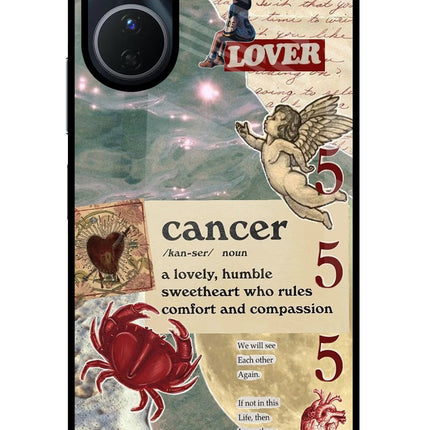 Cancer Zodiac Vivo Y16 Glass Case Back Cover by Casekaro