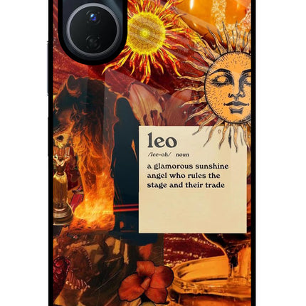 Leo Zodiac Vivo Y16 Glass Case Back Cover by Casekaro