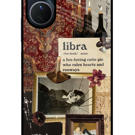 Libra Zodiac Vivo Y16 Glass Case Back Cover by Casekaro