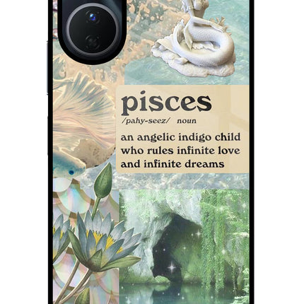Pisces Zodiac Vivo Y16 Glass Case Back Cover by Casekaro