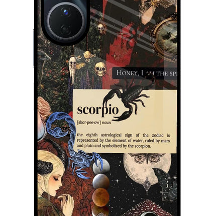 Scorpio Zodiac Vivo Y16 Glass Case Back Cover by Casekaro