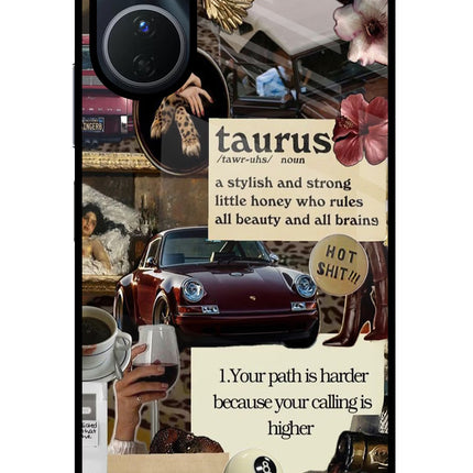 Taurus Zodiac Vivo Y16 Glass Case Back Cover by Casekaro