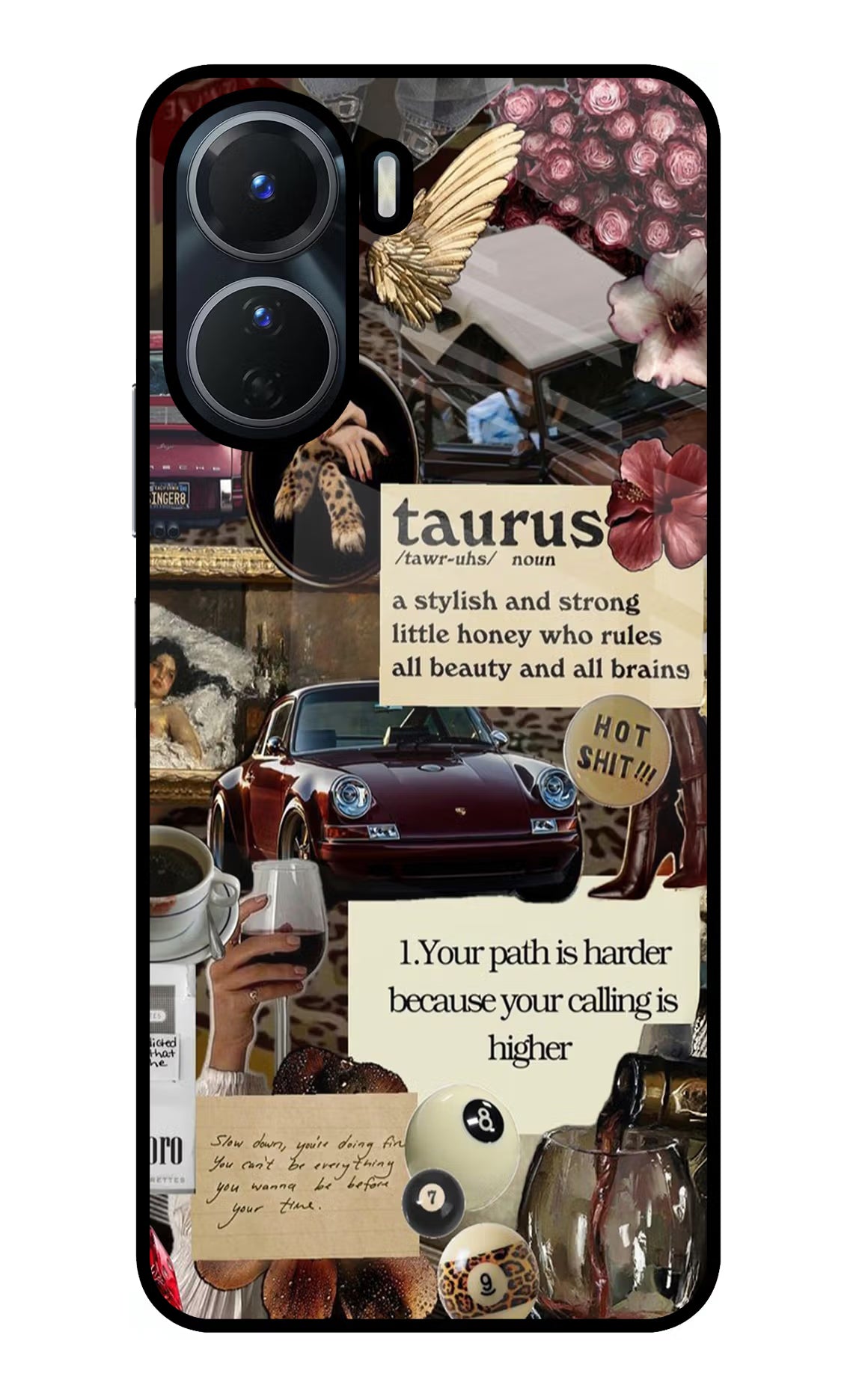 Taurus Zodiac Vivo Y16 Glass Case Back Cover by Casekaro