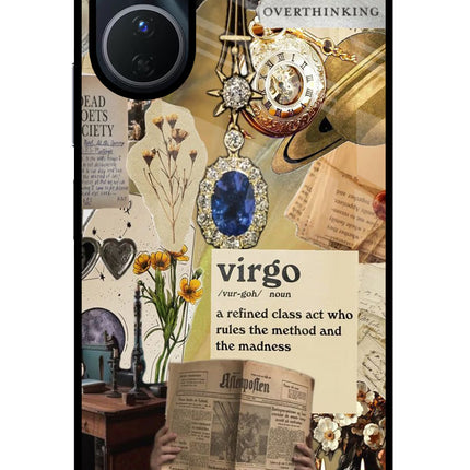 Virgo Zodiac Vivo Y16 Glass Case Back Cover by Casekaro