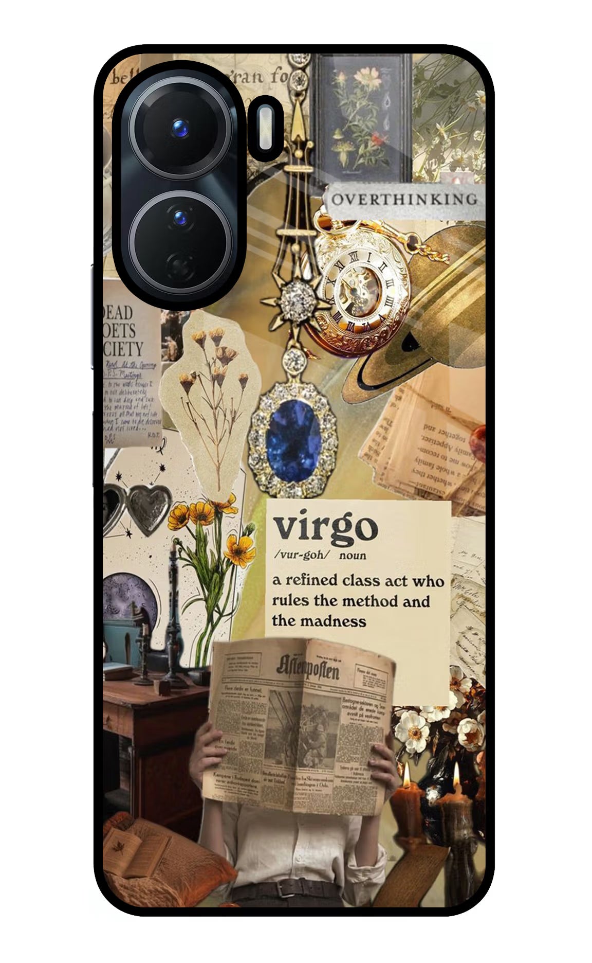 Virgo Zodiac Vivo Y16 Glass Case Back Cover by Casekaro