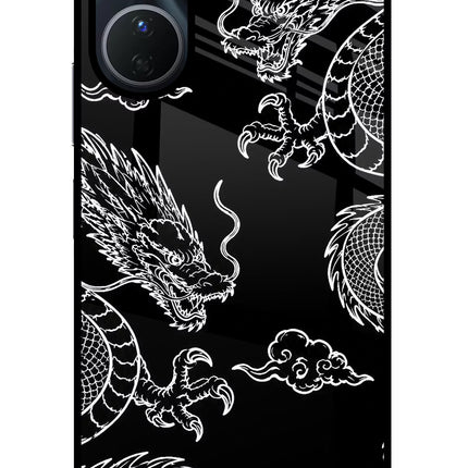 Twin Dragons Vivo Y16 Glass Case Back Cover by Casekaro
