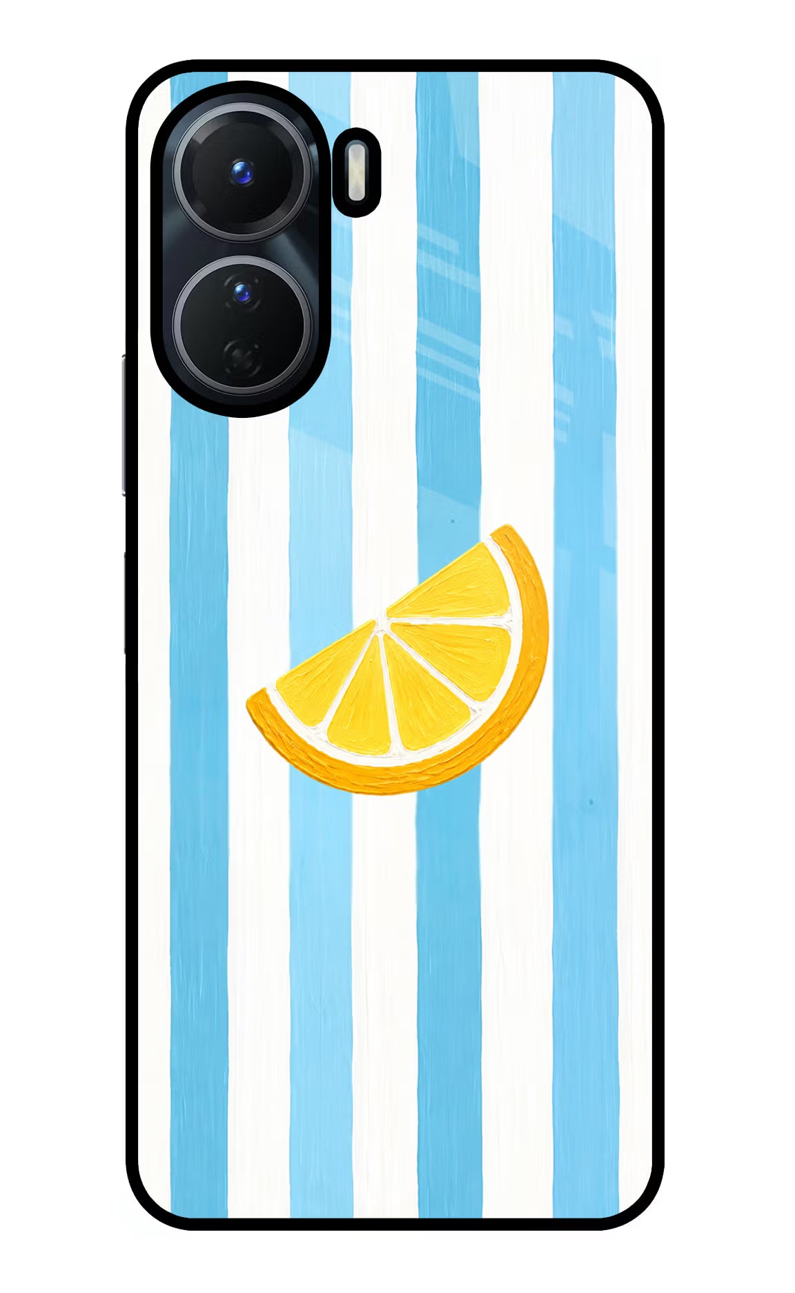 Summer Lemon Vivo Y16 Glass Case Back Cover by Casekaro