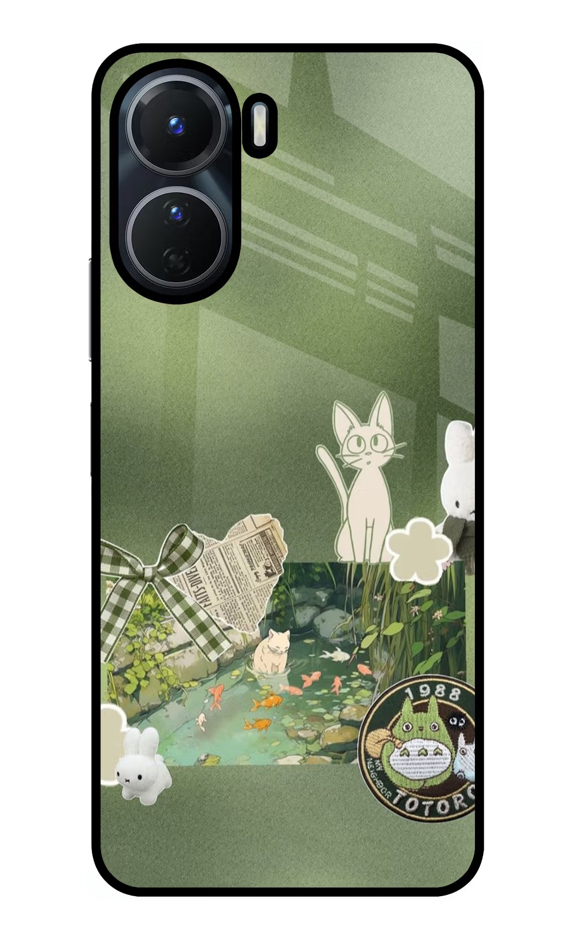 Aesthetic anime Vivo Y16 Glass Case Back Cover by Casekaro