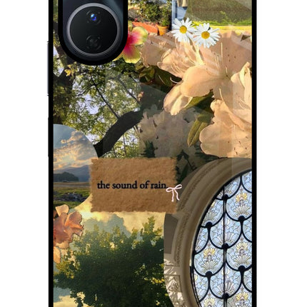 Rain Vivo Y16 Glass Case Back Cover by Casekaro