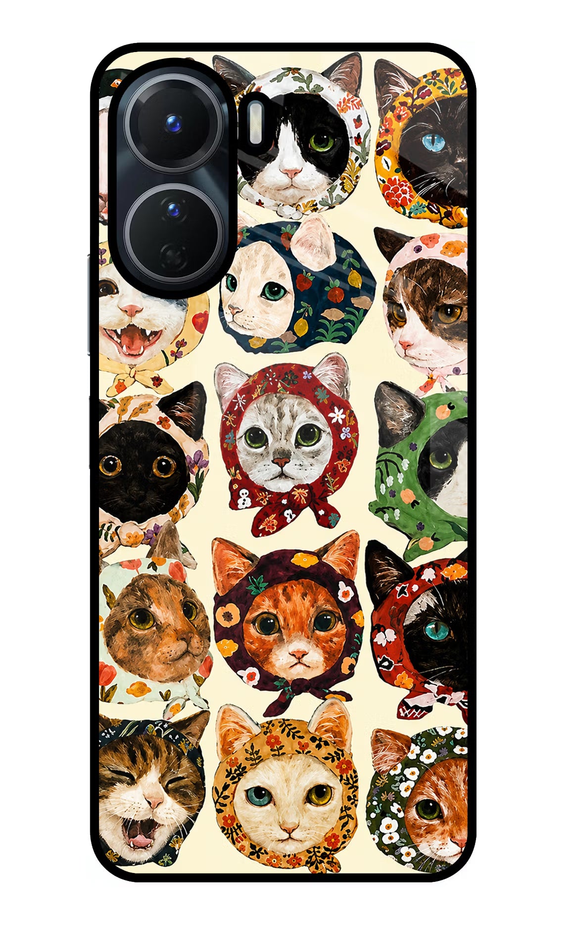 Cool Cat Vivo Y16 Glass Case